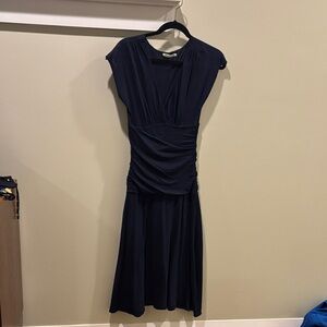Velvet Midnight Blue Midi Dress